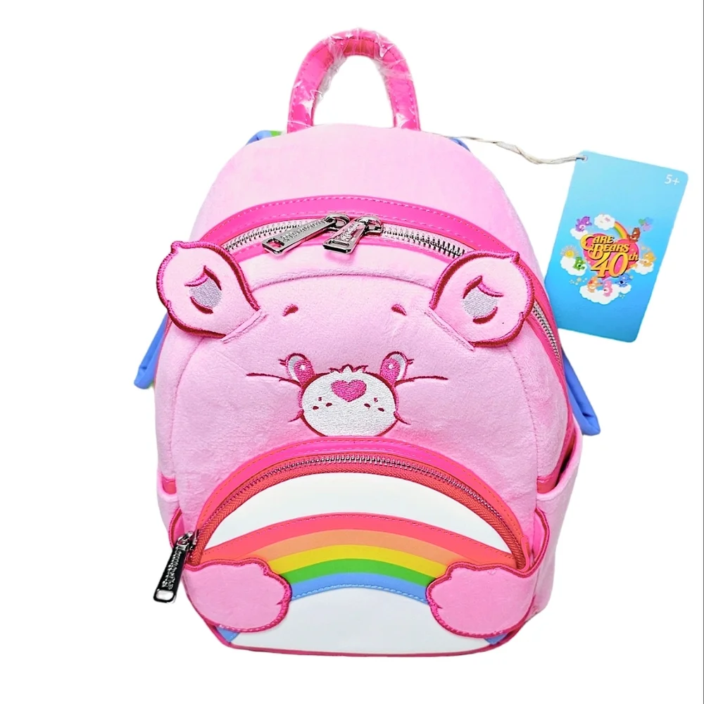 Loungefly Care Bears 40th Anniversary Cheer Bear Plush Mini Backpack